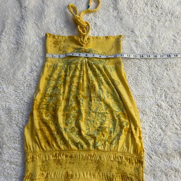 MUDD Vintage Y2K Yellow Halter Graphic Top Womens in Side Medium Cotton Blend - Picture 3 of 5